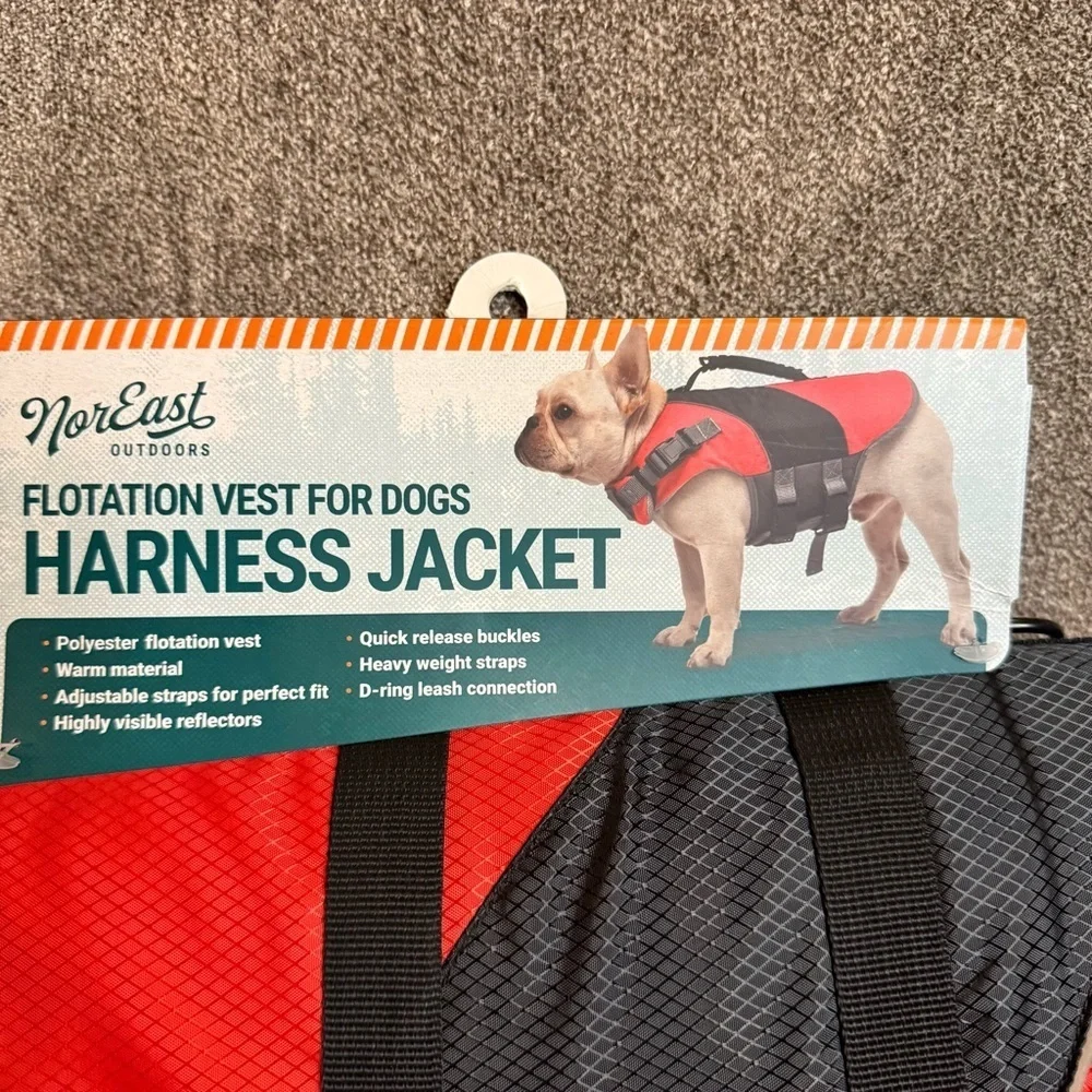 NWT NorEast Outdoors Flotation Vest for dogs harness jacket size large (90-120#)